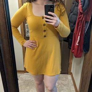 Mustard Yellow Mini Dress L